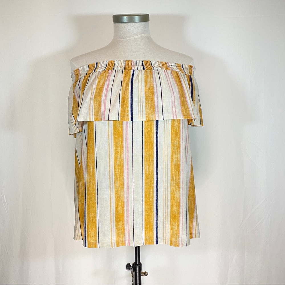 Lauren Conrad yellow/gold striped top, size XS